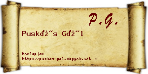Puskás Gál névjegykártya